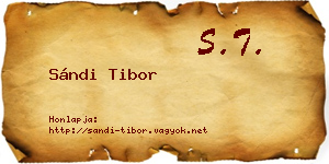 Sándi Tibor névjegykártya